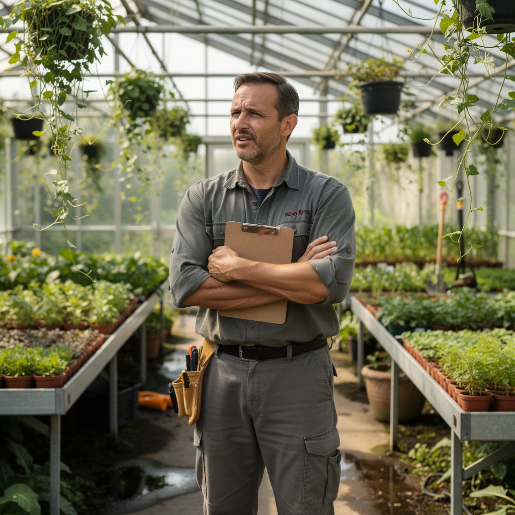 園芸用の土と肥料が入った袋が積まれている